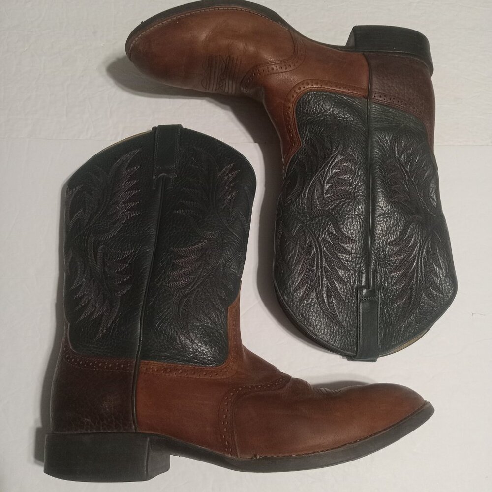 ARIAT HERITAGE STOCKMAN MEN'S WESTERN BOOT-10002258 Green/Brown - Picture 5 of 8
